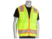 CLASS 2 TWO-TONE STRIPE SURVEYORS SAFETY VEST, SOLID BOTTOM, MESH TOP, ZIPPER CLOSURE, IPAD POCKET