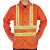 30" Orange FR Cotton Welding Jacket w/ Reflective Striping, 2-XL