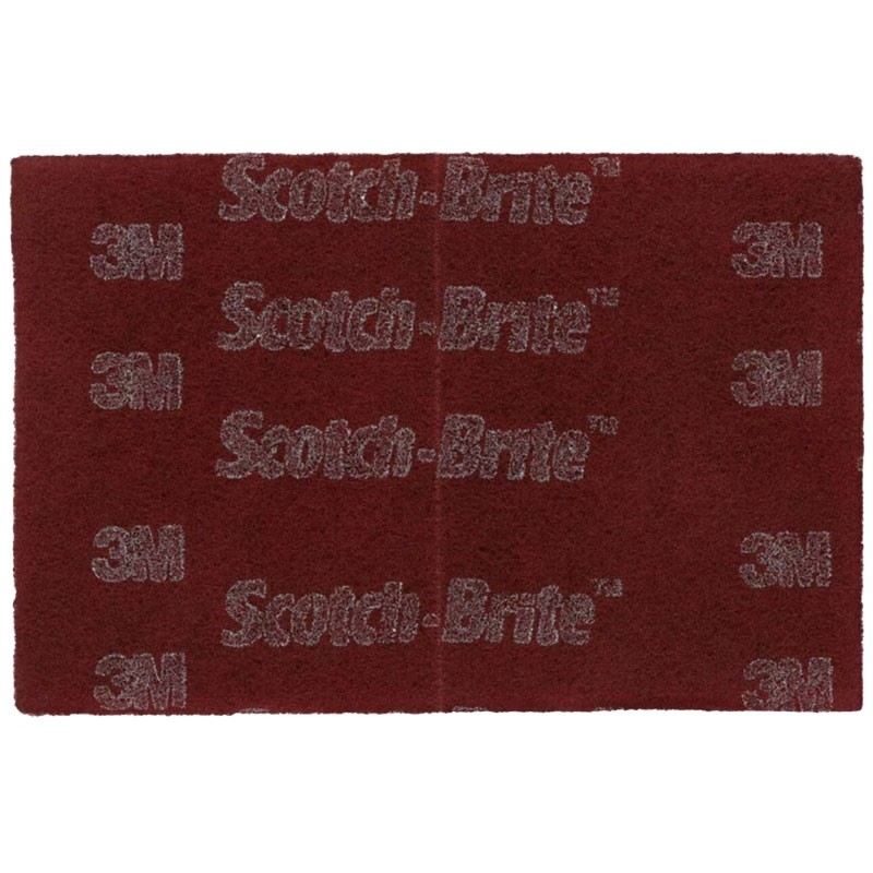 Scotch-Brite™ Hand Pad 7447, HP-HP, A/O Very Fine, Maroon, 6 in x 9 in, 20/Carton