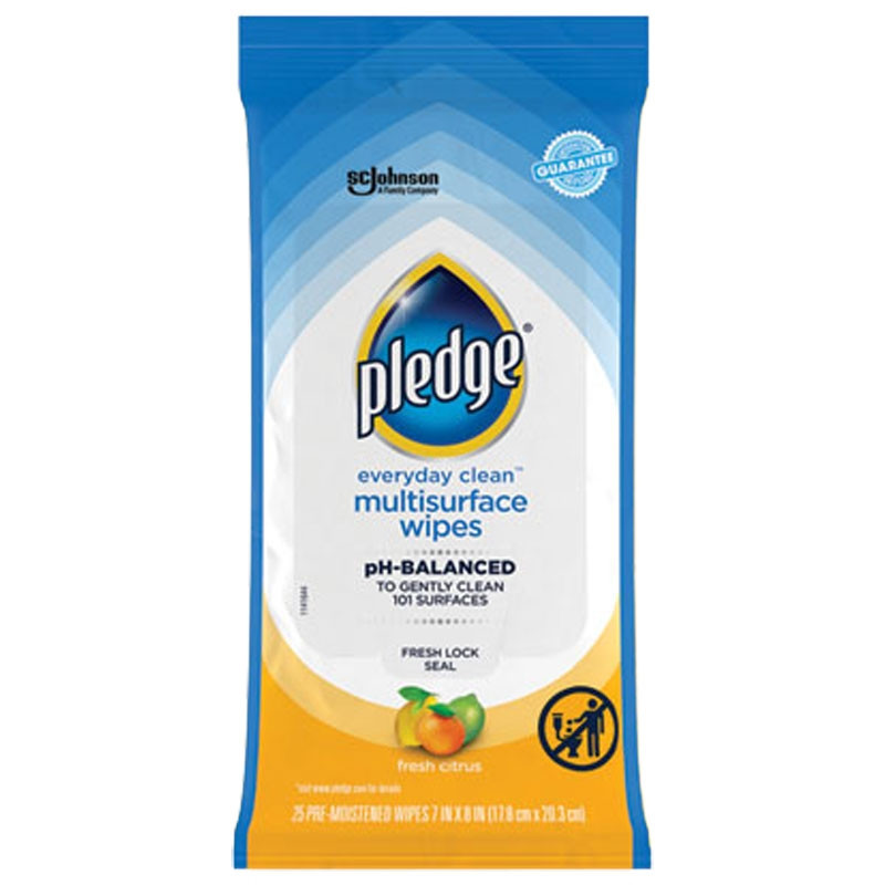 Pledge® Multi-Surface Cleaner Wet Wipes, 25 Wipes
