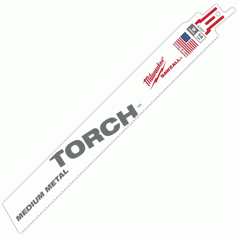 9" x 1" x .042 14T Sawzall® Torch™ Carbide Reciprocating Blade