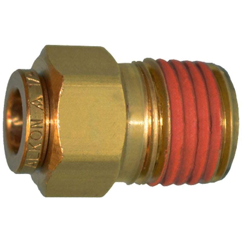 1/2 X 3/8  Push-Connect DOT Air Brake Male Connector, Brass