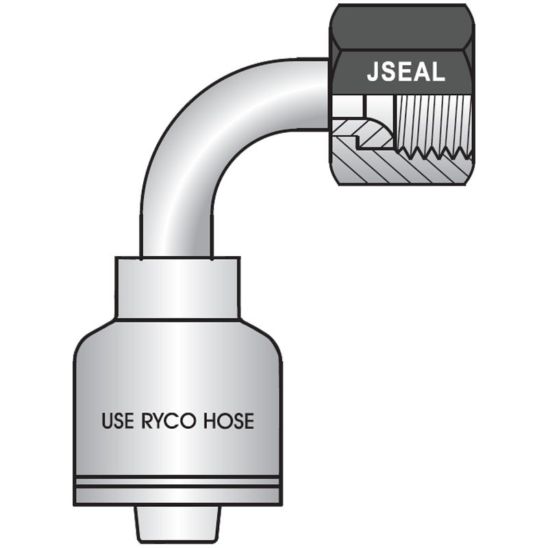 T4240-0609 3/8H X 3/8T JSEAL™ / JIC 37° Female 90° Medium Tube Bend - T4000 Series