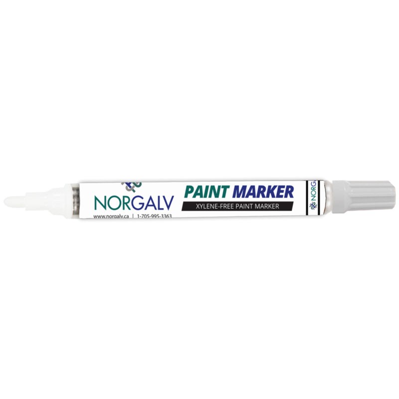 HUB-MARK™ WHITE GALV REMOVABLE PAINT MAR KER  W/ NORGALV LOGO 4C - 1L