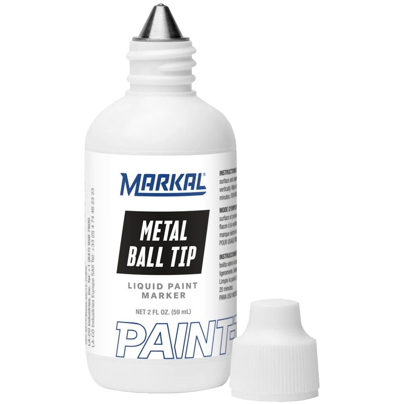 2 Oz Bottle Paint Marker, Metal Tip, Black