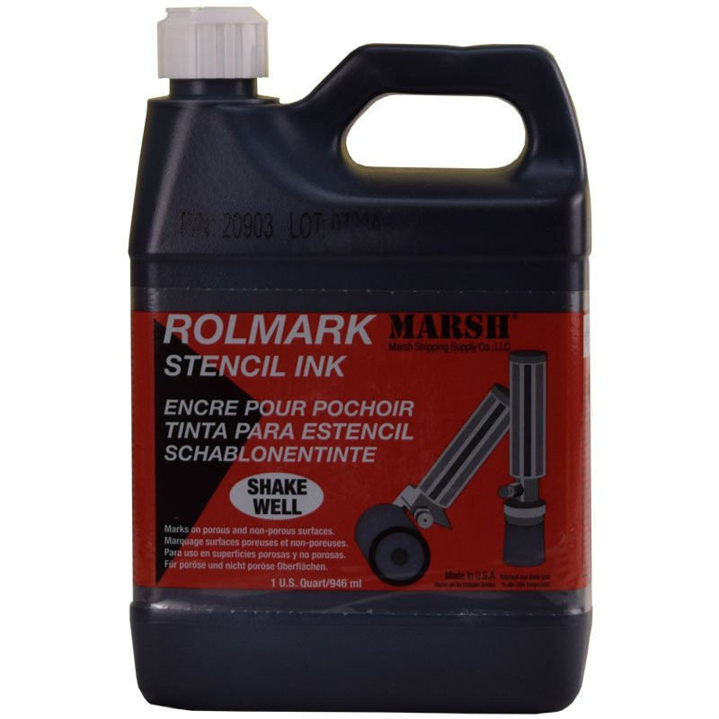 Roller Stencil Ink, Black, 1 Gallon