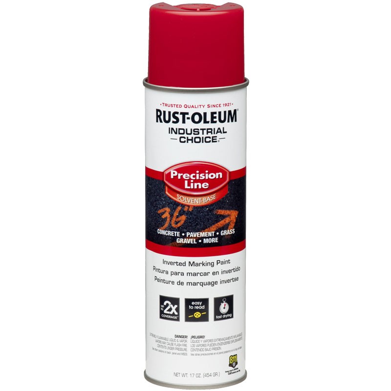 Rust-Oleum® SB Precision Line Inverted Marking Paint - 17 oz. - Safety Red