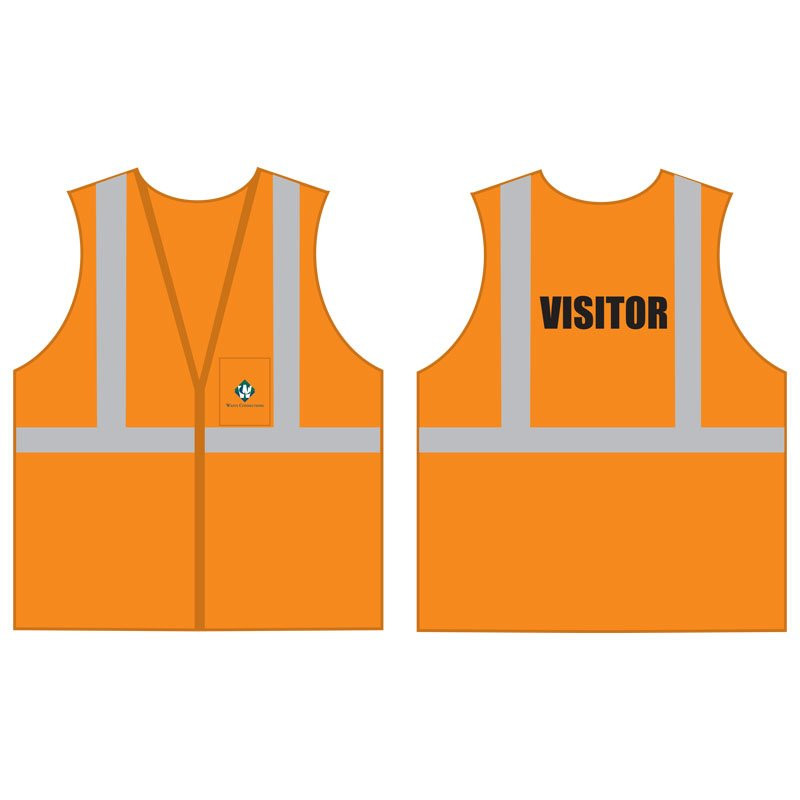 SM  CLASS 2 SAFETY VEST - ORANGE MESH W/ WASTE CONNECTIONS LOGO (4C - 2L)