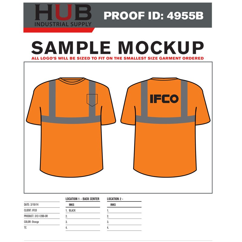 Class 2 Crew Neck T-Shirt w IFCO Logo Orange 3-XL