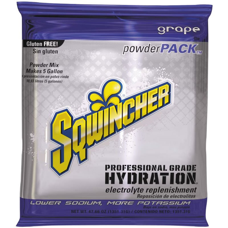 Sqwincher® Powder Packs, Makes 5 Gal., Grape