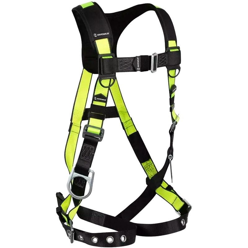 SafeWaze™ PRO Vest Harness, Tongue-Buckle Leg Straps, M/B Chest, 3 D-Ring, & Integrated SRL Connection, Small/Medium