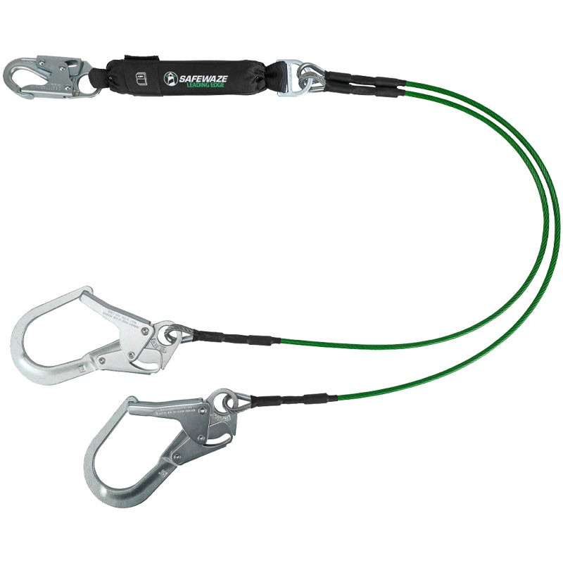 6' Leading Edge 6' Energy Absorbing Lanyard: Dual Leg, Rebar Hooks