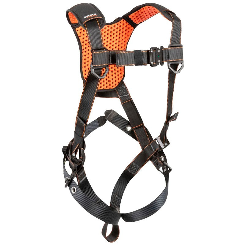 Safewaze V-Select Harness, Fixed Dorsal D-Ring, QC Chest, Tongue Buckle Legs w/Trauma Relief, 3-XL