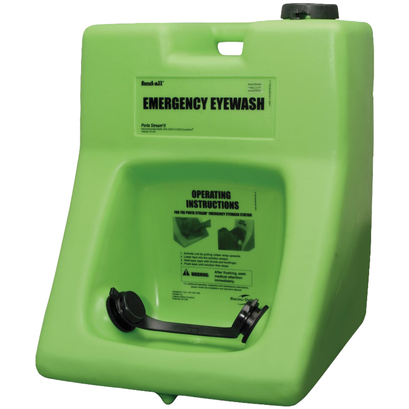 
Porta Stream® II Emergency Eyewash Station, 16 gal, Eastomeric Pull Strap
