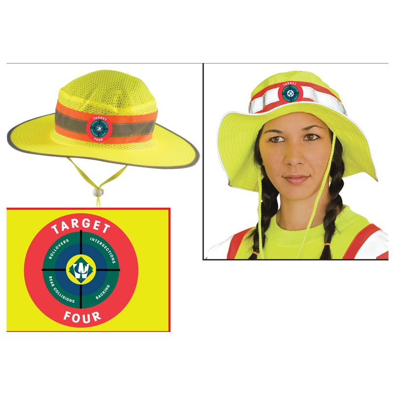 HI-VIS RANGER HAT - UNIVERSAL FIT   W/ WASTE CONNECTIONS LOGO  (3C - 1L)