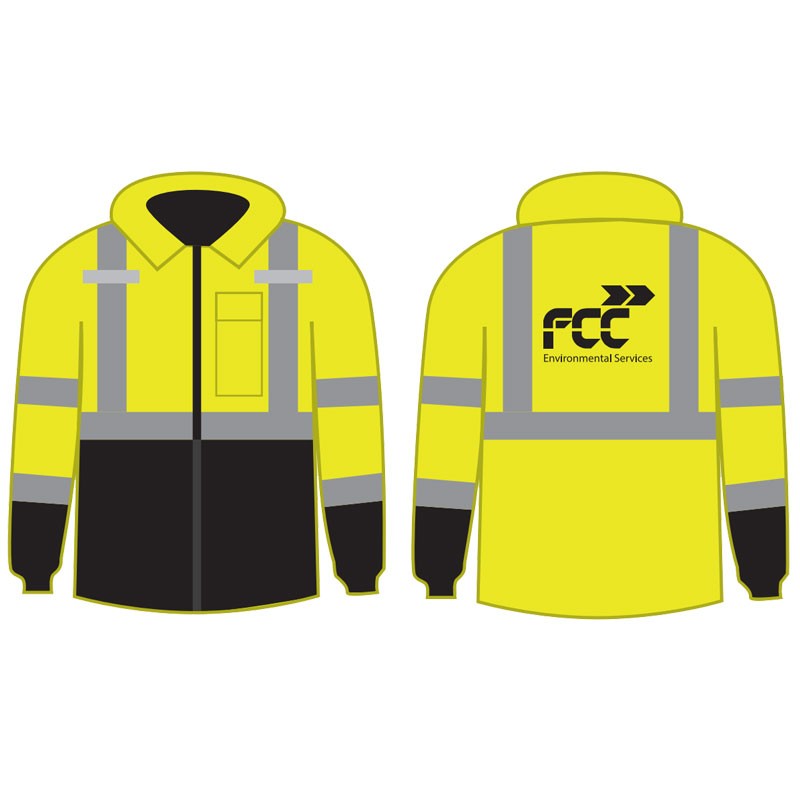 LG CLS-3 LY BLK BOTTOM BOMBER JACKET W/ ZIP-OUT FLEECE LINER W/ FCC ENVIRONMENTAL  (1C-1L)