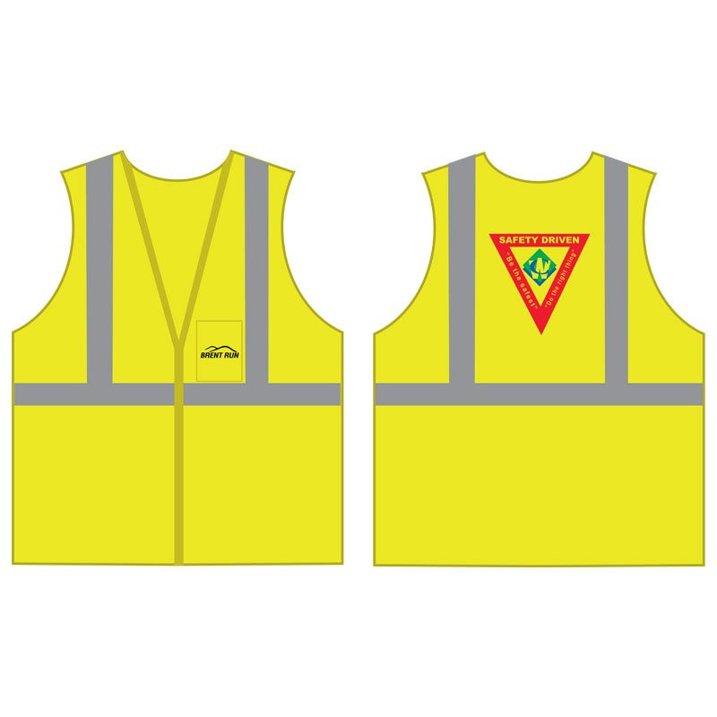 L CLASS 2 SAFETY VEST - LIME GREEN MESH ECONOMY W/ ZIPPER CLOSURE  W/ WASTE CONNECTIONS LOGO   2L, 3C, 1C