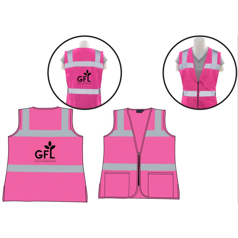 LG  NOT RATED PINK SAFETY VEST  W/ GFL LOGO 1C-1L