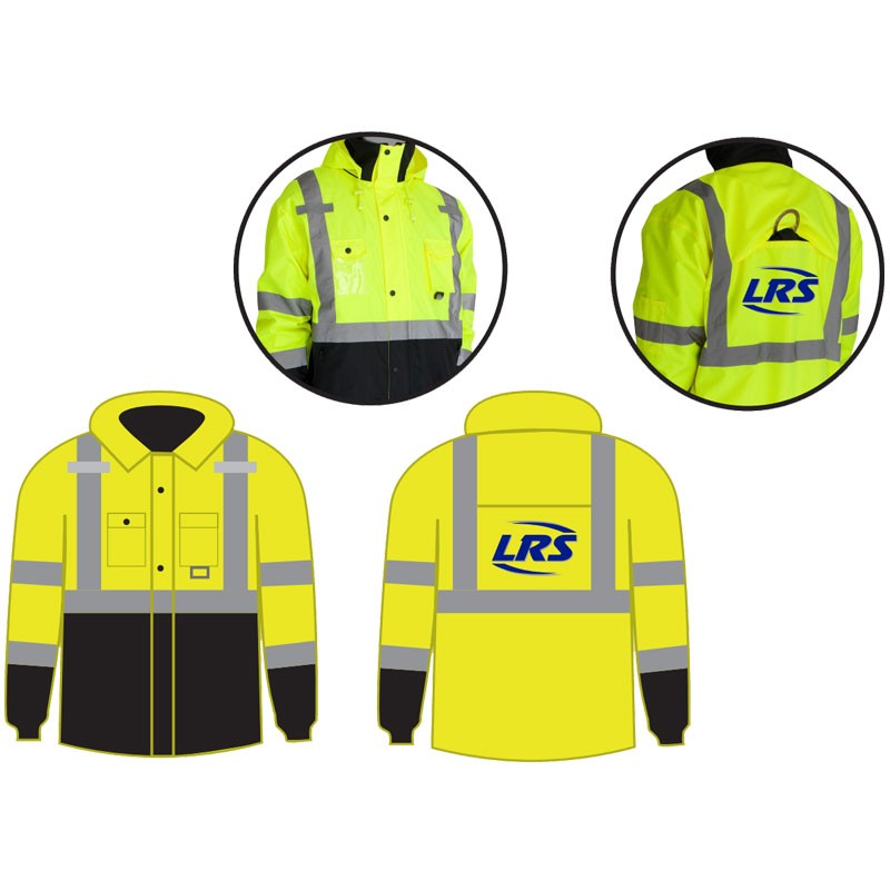 LG PREM CLS 3 BOMBER JACKET YELLOW W/ LAKE SHORE RECYCLING LOGO 2C-1L