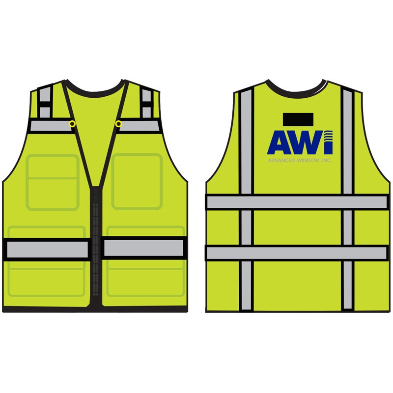 2XL TYPE R CLS 2 BLACK TWO-TONE VESTW/ ADVANCED WINDOWS INC LOGO 2C 1L