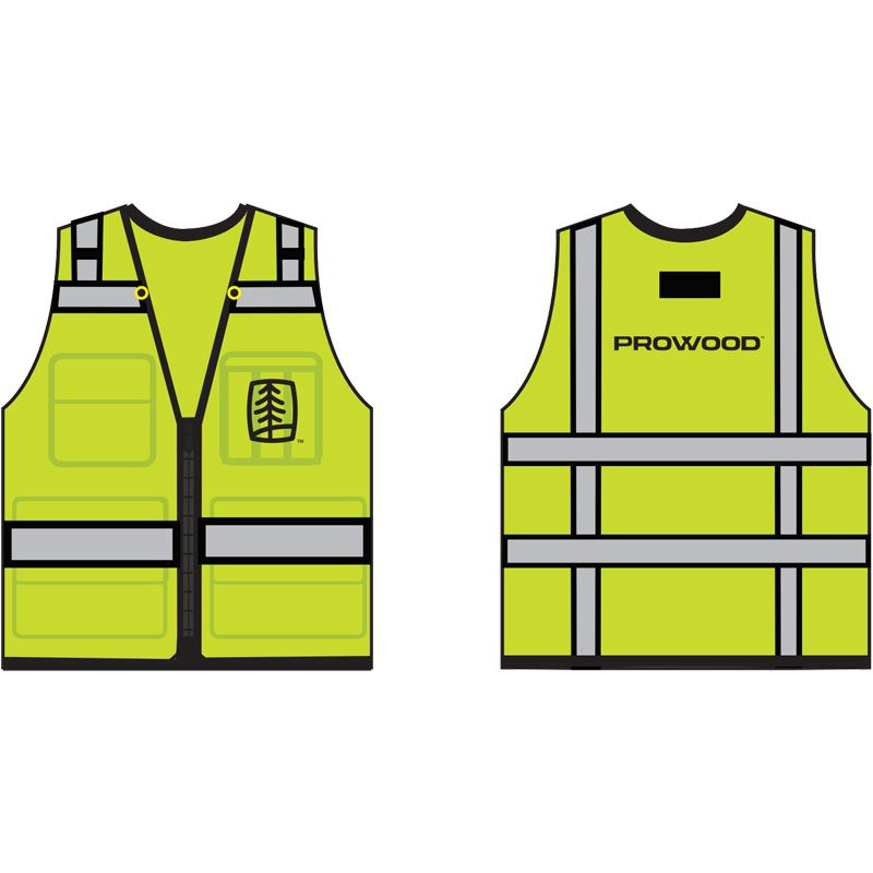 M TYPE R CLS 2 BLACK TWO-TONE VESTW/UFP PROWOOD LOGO 1C 1C 2L