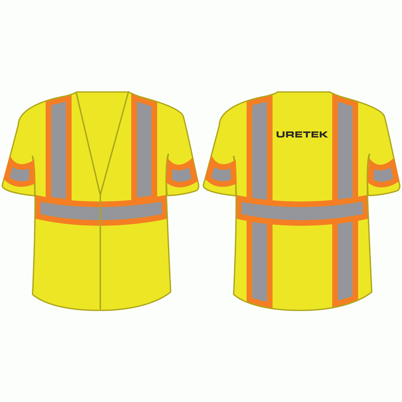 2XL CLASS 3 ECONOMY SAFETY VEST LIMEW/ ZIPPER CLOSURE W/ EARNEST PACKAGING LOGO 1C 1L