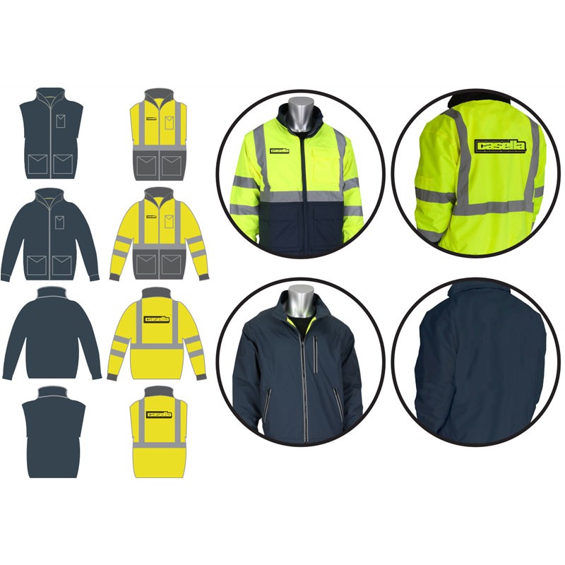 XL CLS-3 HI-VIS YEL REVERSIBLE BOMBER  W/ ZIPPER CLOSURE  W/ CASSELLA PEABODY LOGO 1C-2L