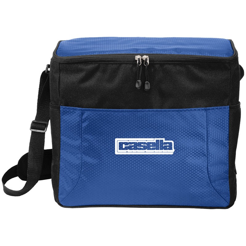 24-CAN CUBE COOLER - BLUE/BLACK  W/ CASELLA WASTE LOGO 1C-1L