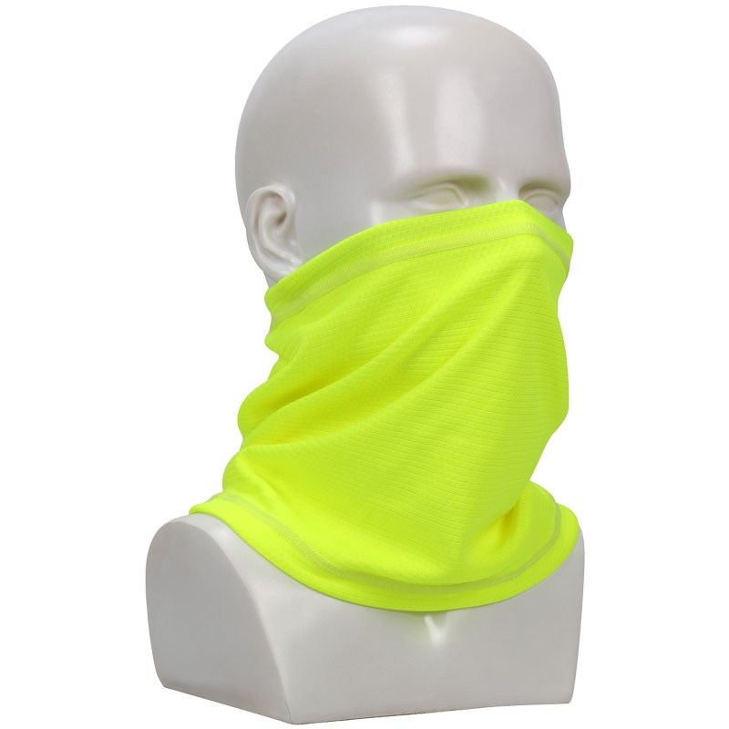 Moisture Wicking Cooling, 2-Layer Neck Gaiter, Hi-Vis Yellow, Adjustable Size