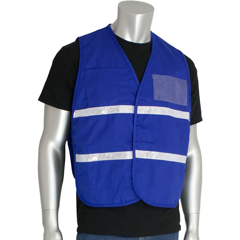 Non-Ansi Rated Safety Vest, Royal Blue, Hook & Loop Closure, Universal Sizing - Medium - X-Large