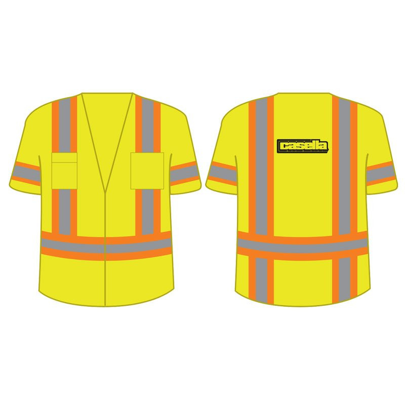 5XL CLASS 3 HI-VIS YELLOW VEST BREAK AWAY CLOSURE W/ CASELLA LOGO 1C 1L