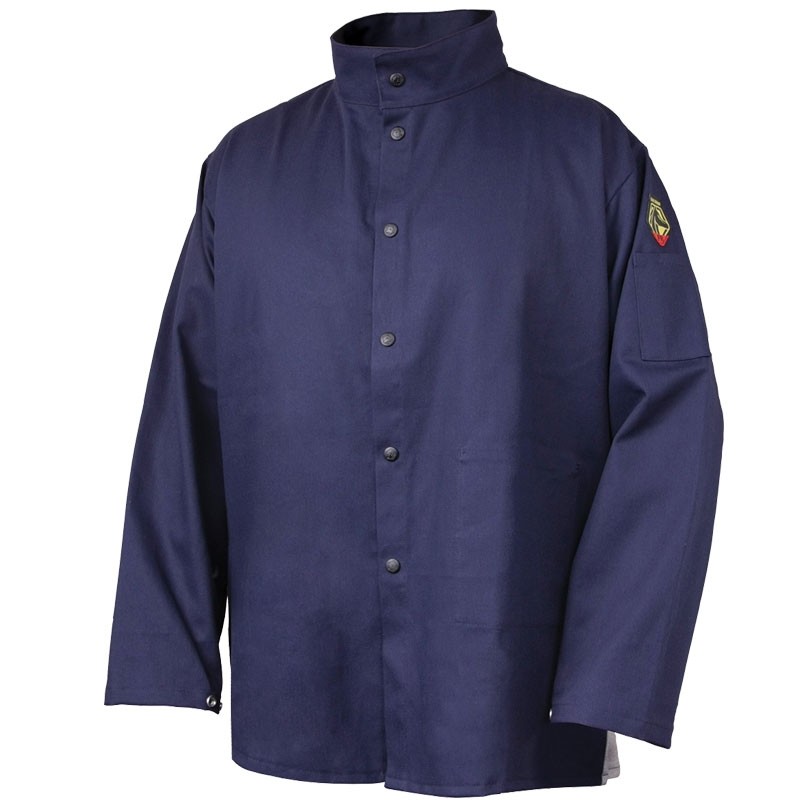 FR Stretch Back Cotton Welding Jacket, Navy, Small