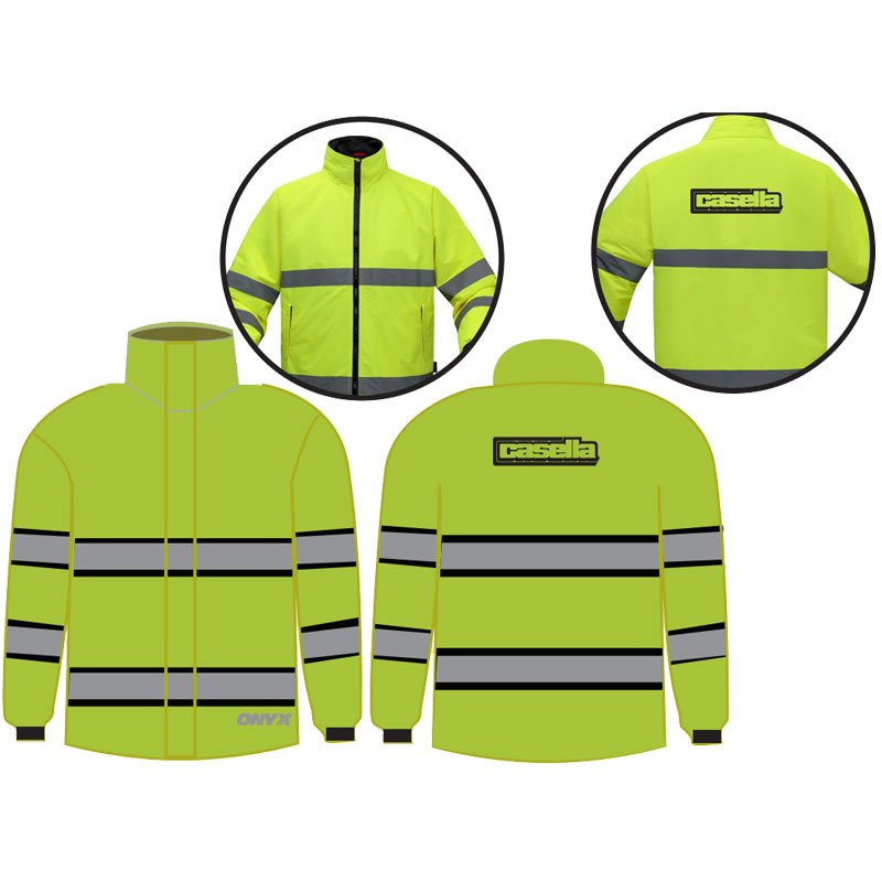 5XL CLS 3 H-VIS YELLOW WATERPROOFPARKA W/ FLEECE LINING W/ CASELLA LOGO 1C 1L