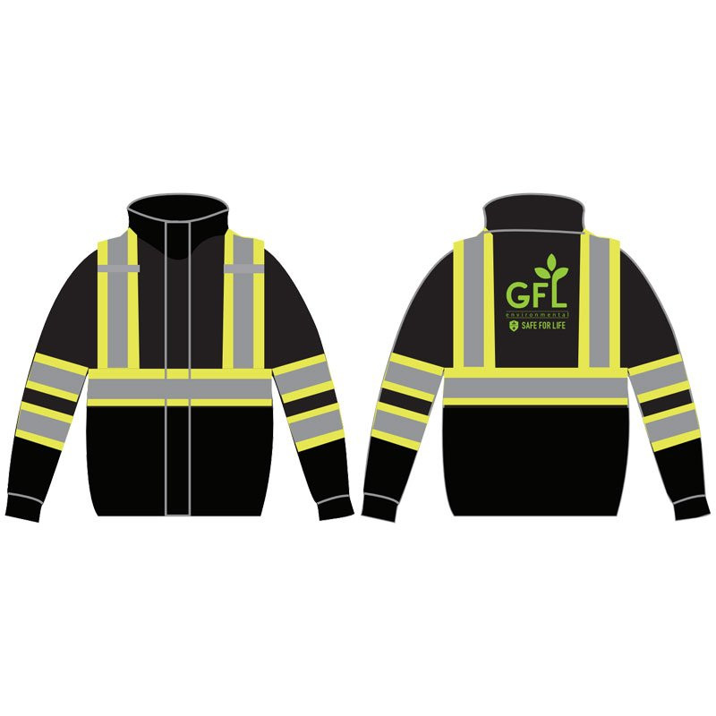 8011-3XL BLACK TWO-TONE RIPSTOPBOMBER JACKET W/GFL ENVIRONMENTAL MOKENA LOGO 1C 1L