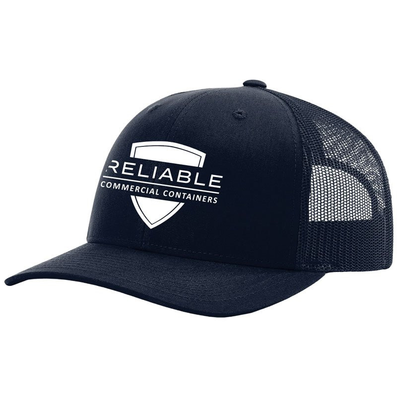 SOLID NAVY TRUCKER CAPW/ RELIABLE COMMERCIAL CONTAINERS LOGO 1C 1L