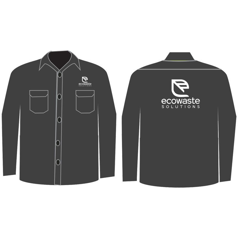 IGR7-S GRAY FR UNIFORM SHIRT 7 OZCOTTON W/ ECOWASTE SOLUTIONS LOGO 1C 2L