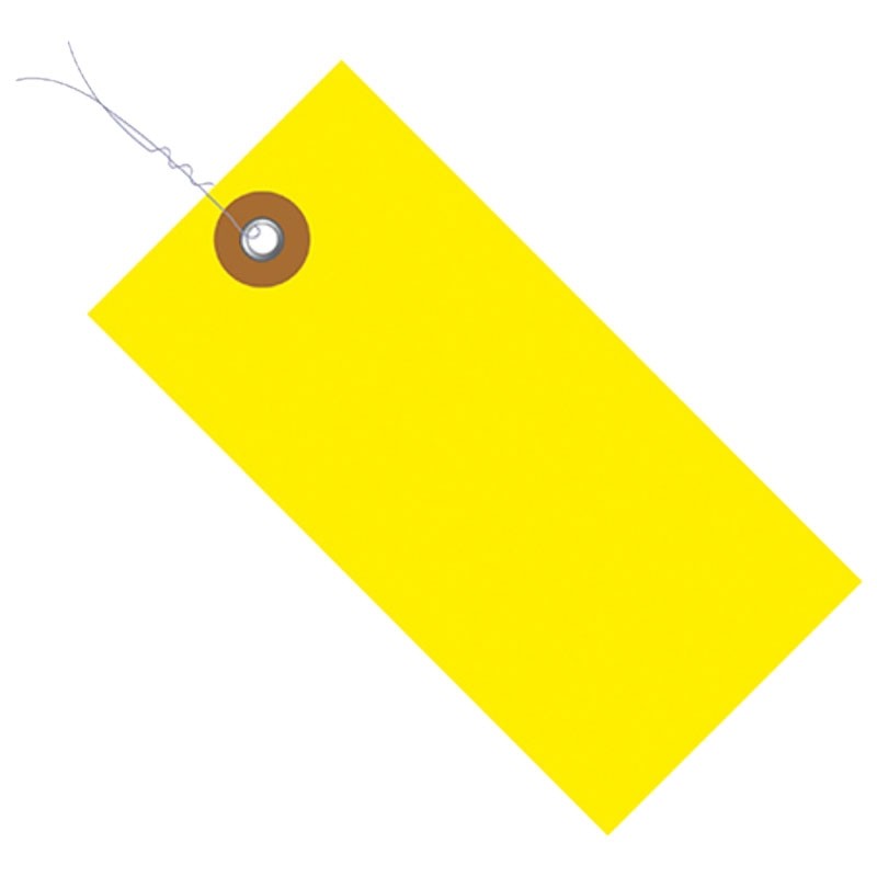 #8 (6-1/4" x 3-1/8") Tyvek Tag, Pre-wired, Yellow, 100/Pack