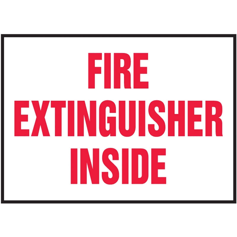 5" x 7" Fire Extinguisher Inside Sign, Vinyl Adhesive
