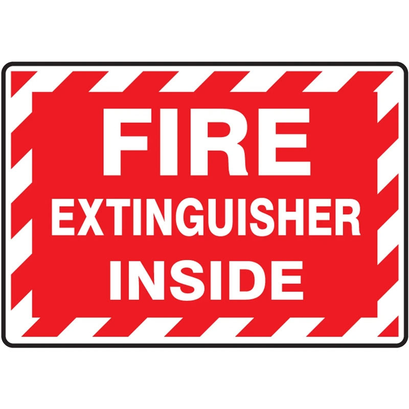 5" x 7" Fire Extinguisher Inside Sign, Vinyl Adhesive