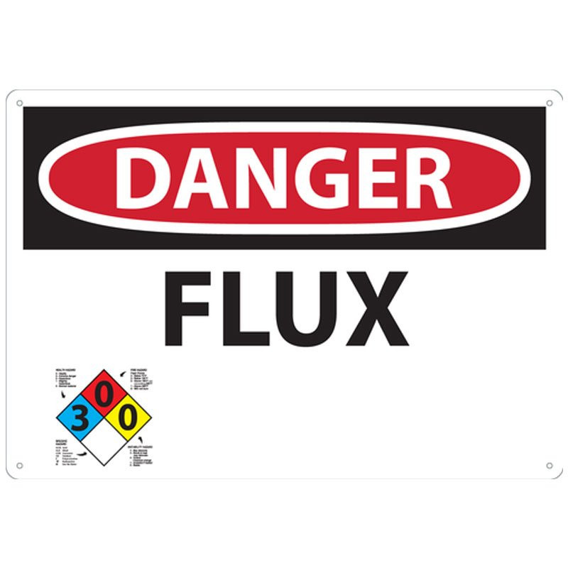14" x 20" Danger Flux Sign w/Accu-Shield™ Poly-Carbonate Plastic