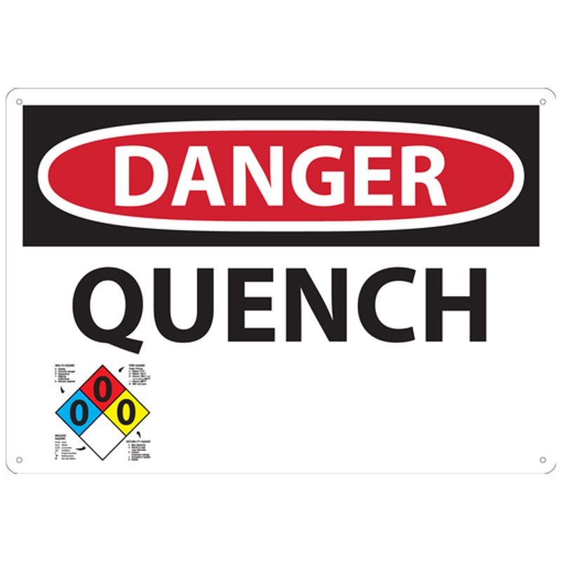 14" x 20" Danger Quench Sign w/Accu-Shield™ Poly-Carbonate Plastic