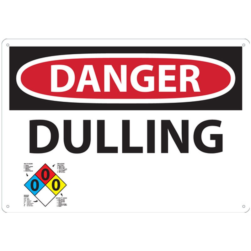 14" x 20" Danger Dulling Sign w/Accu-Shield™ Poly-Carbonate Plastic