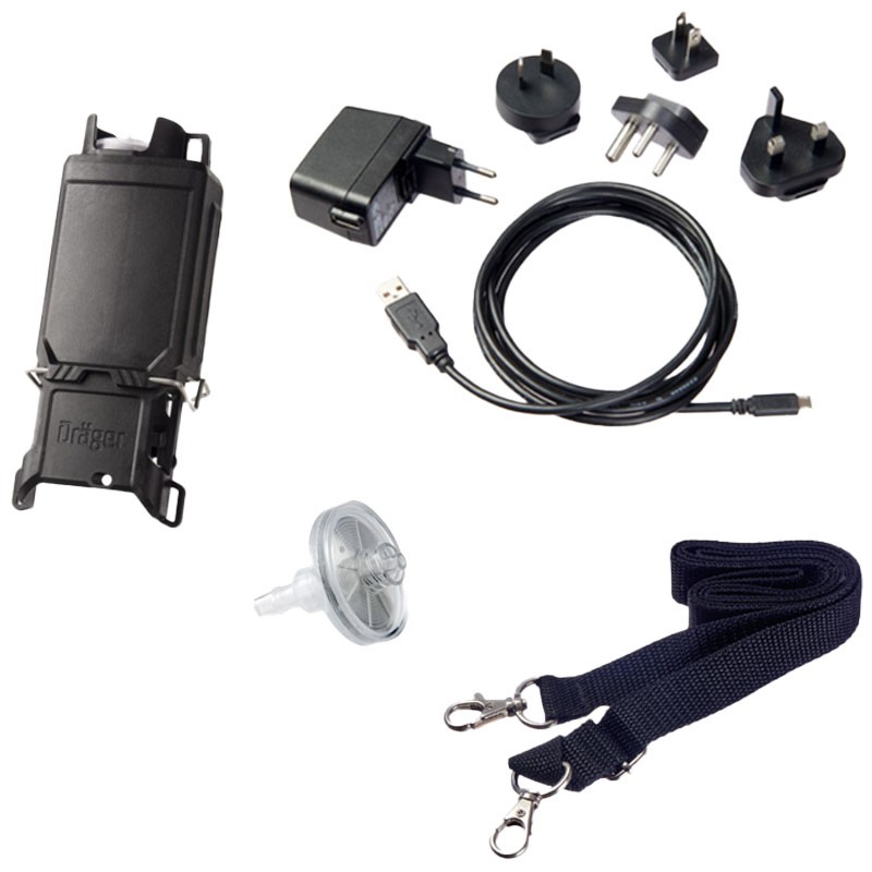 Dräger X-am® Pump Kit - Includes Pump, USB Charger, Wall Plug, & Shoulder Strap, Probe sold seperately (No Case)