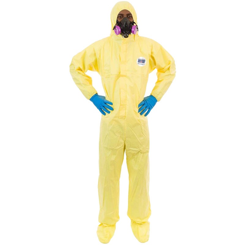 ChemSplash® 1 Chemical Barrier Coveralls with Attached Hood & Boots, Serged Seams, Elastic Wrists, 2-XL