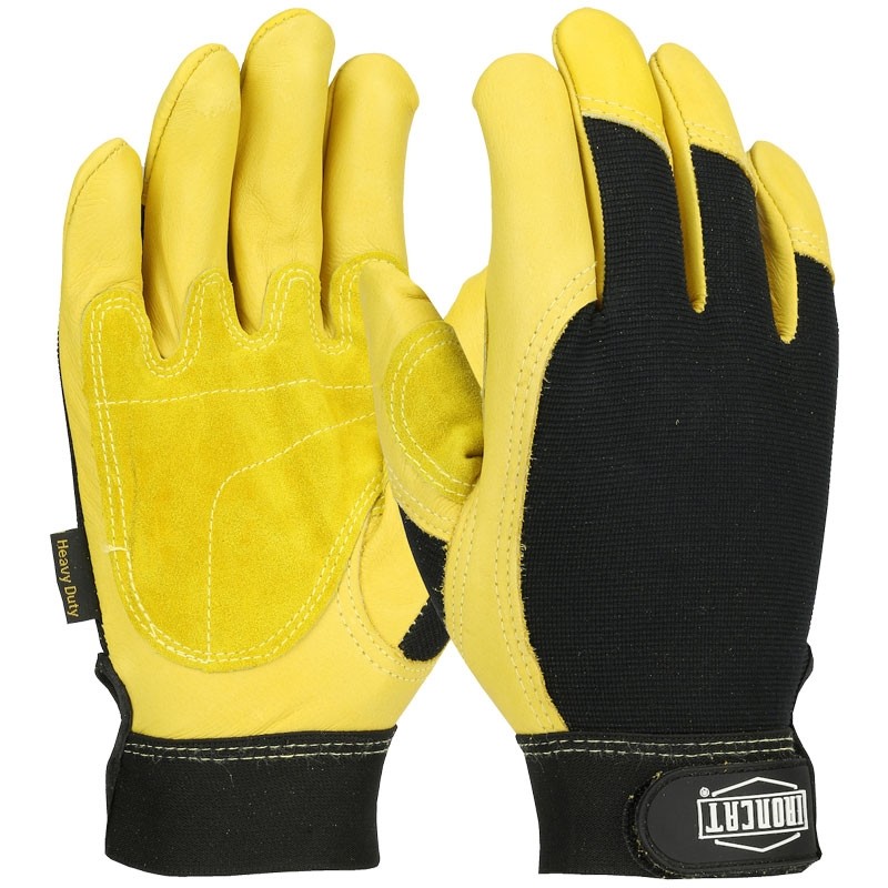  Ironcat®
Heavy Duty Top Grain Cowhide Leather Reinforced Palm Glove w/ Fabric Back. 3X-Large