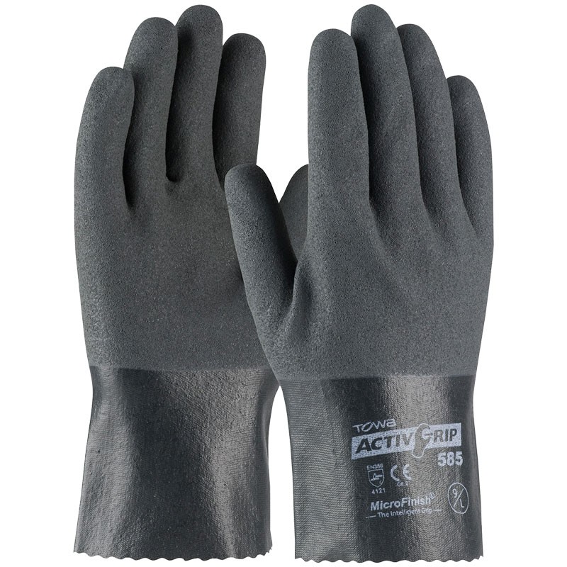 ActivGrip™ 10" Nylon Glove, Fully Dipped, Nitrile MicroSurface Grip, Large