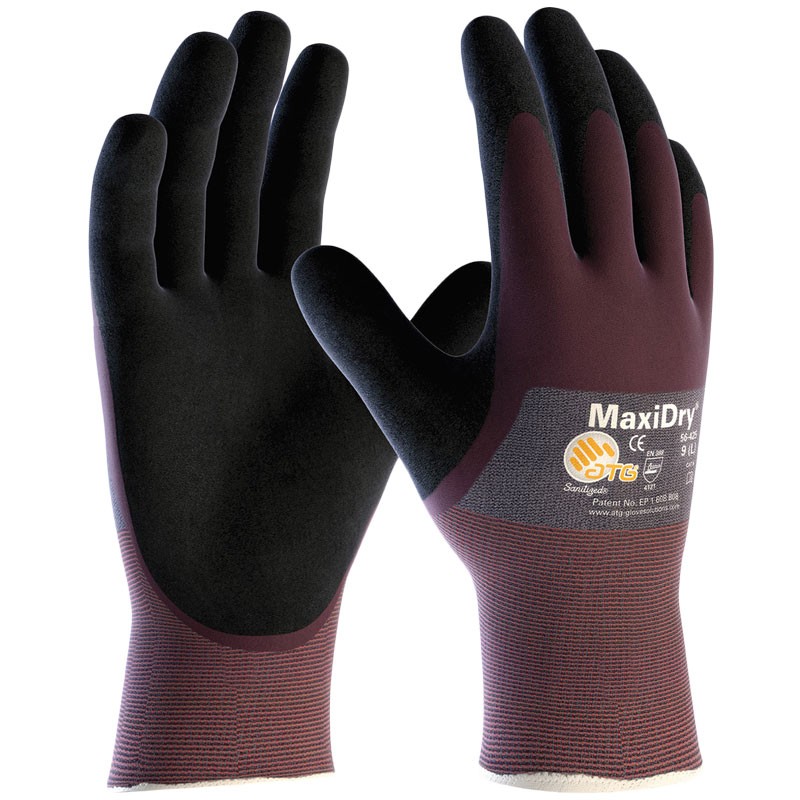 MaxiDry® Ultra Lightweight Liquid Resistant Nitrile Coated Gloves, Large