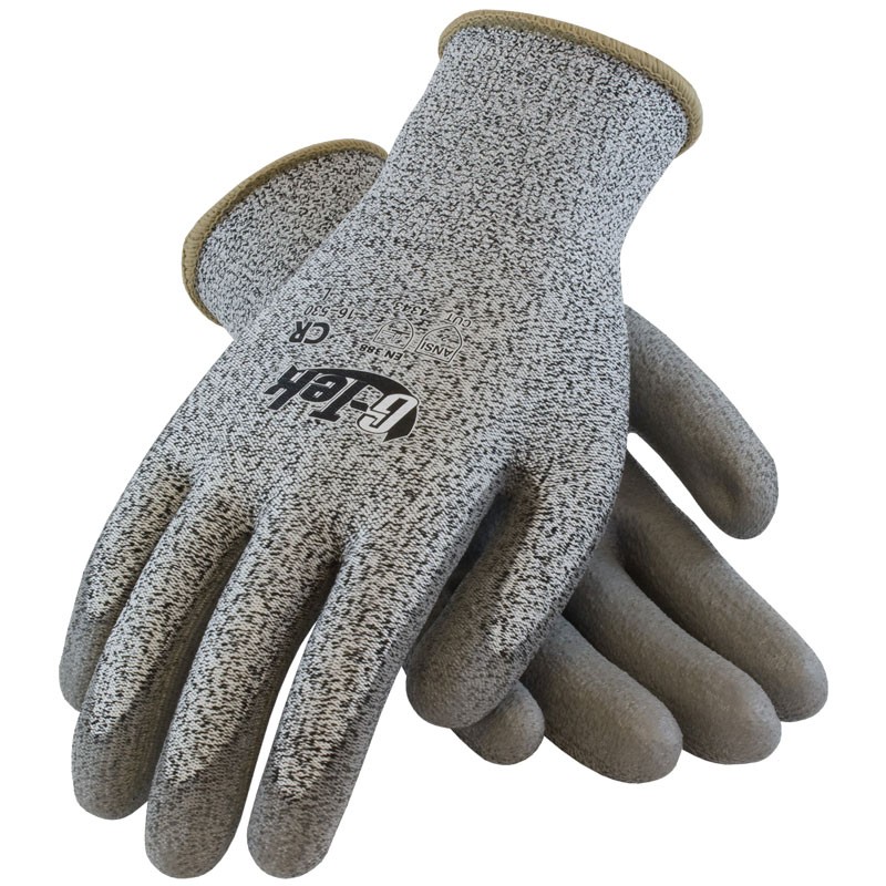HPPE Fiber Cut Resistant Polyurethane Coated Gloves, 2-XL