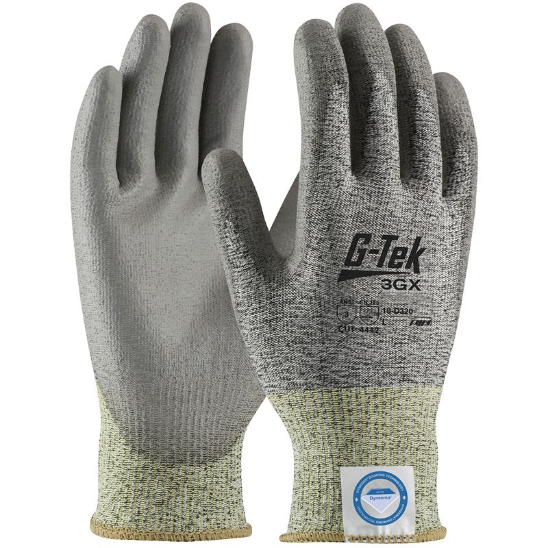 19-D320-XL DYNEEMA DIAMOND CUT RESISTANTPOLY GREY PU COATED GLOVES XL