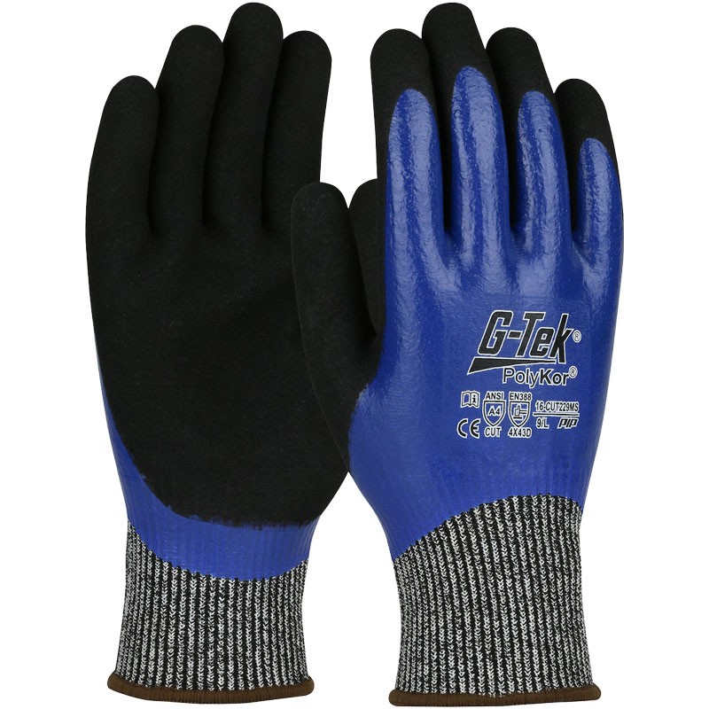 PolyKor™ Blend Glove, Full Nitrile Coat w/ Nitrile MicroSurface Grip, 2-XL